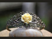 Image of Vintage Style Rose Cuff Bracelet in Antique Brass - BC002