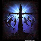 Image of Dolphin and cross tee