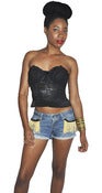 Image of Reconstructed Yellow Fringe Shorts