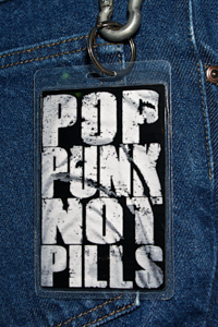 Image of "POP PUNK NOT PILLS" key ring laminate 
