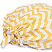 Image of Extra Large Laundry Bag for Dorm and Travel : Yellow and White Chevron