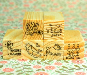 Image of Little Message Rubber Stamps
