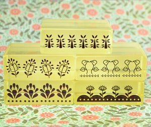 Image of Floral Border Rubber Stamps