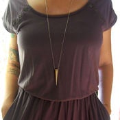 Image of Point of Power ~ Solid Brass Spike Necklace