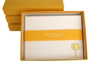 Image of JACK & LULU PALM TREE GOLD FLAT NOTECARDS