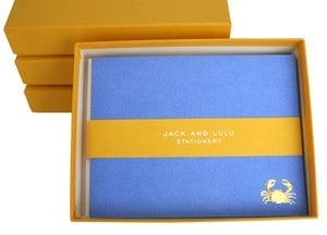 Image of JACK & LULU CRAB GOLD FLAT NOTECARDS