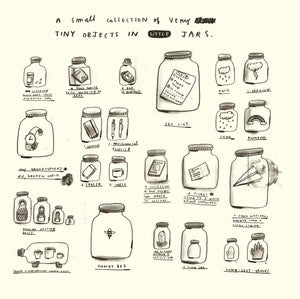 Image of A COLLECTION OF TINY OBJECTS IN LITTLE JARS print