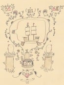 Image of SHIP IN A BOTTLE WATERCOLOR print