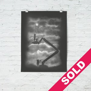 Image of Reach - (screenprint) black - hand finished