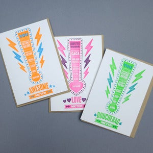 Image of fun meter letterpress card set