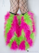 Image of Striped fluffies pink and lime