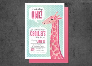 Image of Giraffe First Birthday Invitation (10)