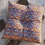Image of STRAWBERRY THIEF square buttoned cushion