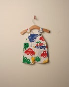 Image of c. 1980s car print dungarees