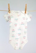 Image of Baby Vintage Bunny On Wheels Onesie