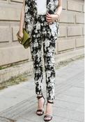 Image of Classic Floral Print High Waist Trousers