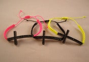 Image of Black Cross Macrame Bracelet