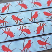 Image of Renaissance Ribbons : Red Bird on Blue