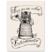 Image of Doctor Who "They Hatin'" - woodblock print