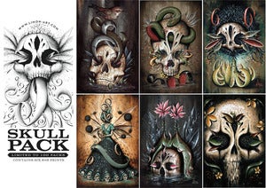 Image of Skull Pack, Six 6x9 Print Set