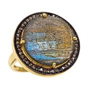 Image of " New " Kara Ackerman <i> Alice Rose <i/> Cocktail Ring in Labodorite and Diamond