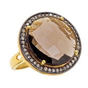 Image of " New " Kara Ackerman <i> Alice Rose <i/> Cocktail Ring in Smokey Topaz