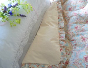 Image of Dolly Duck Egg Blue Paisley (Large Single Frilled Edge)