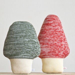 Image of Green and red mushroom shaped pillow/toy