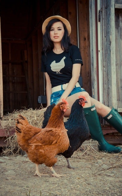 Image of *LIMITED EDITION* GIRLS JOHN BARTLETT + FARM SANCTUARY "AMBASSADOR COLLECTION" CHICKEN TEE