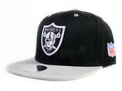 Image of Oakland Raiders Mitchell&Ness Snapback in Black