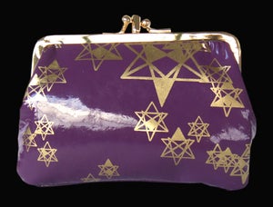 Image of star print leather purse