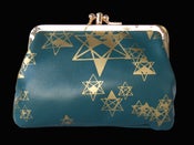 Image of star print leather purse