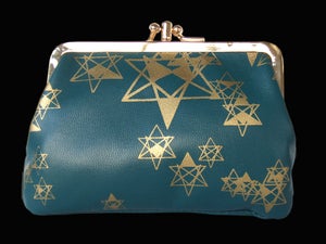 Image of star print leather purse