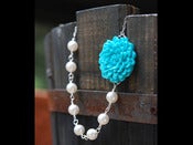 Image of Custom Made Bridesmaids Necklaces - Asymmetrical Flower and Swarovski Pearl Necklace - NA029