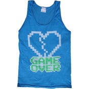 Image of 8 Bit Apparel Game Over Tank in Neon Blue