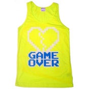 Image of 8 Bit Apparel Game Over Tank in Neon Yellow