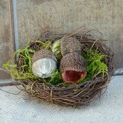 Image of Velvet Pumpkin Acorn Nest Medium 