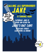 Image of Batman printable Invitation - 3 OPTIONS- by Wants and Wishes