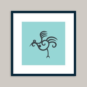 Image of Siberian Crane (turquoise) - 20x20cm