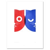 Image of Dueling Watson the Cat Print - Letterpress