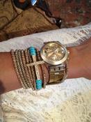 Image of "Love" Turquoise Side Cross Bracelet