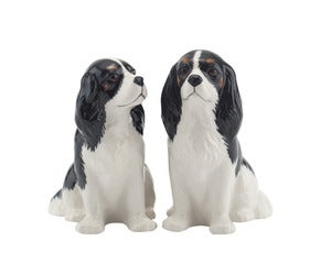 Image of TRICOLOR KING CHARLES SPANIEL SALT & PEPPER SHAKERS