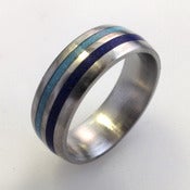 Image of Titanium Band Inlaid with Lapis and Turquoise