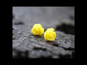 Image of Yellow Rose Stud Earrings - EFS005