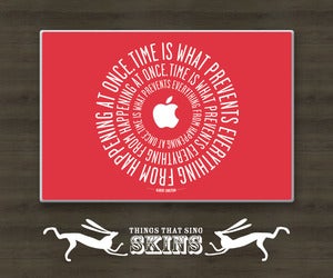 Image of Apple Laptop Skins - Einstein Time (red, orange, blue, pink, green)