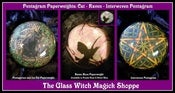 Image of Beautiful Witch Made Pentagram Paperweight: Celtic Cat - Raven - Interwoven Pentagram