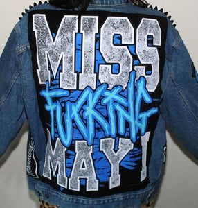 Image of SICK X Miss May I - Mens MISS FUCKING MAY I denim jacket - XL (46")