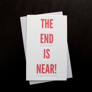 Image of 1529B - the end letterpress new year's card - set of 6
