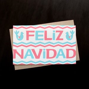 Image of 1539B - feliz navidad // spanish letterpress christmas card - set of 6