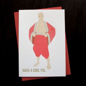 Image of 1533B - cool yul brynner letterpress holiday card - set of 6
